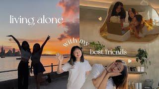 living alone with my best friends | aesthetic cafe + chasing sunset