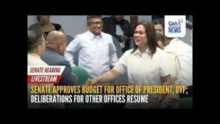 Aporbado na  Sa Senado ang Budget Ng OVP Inday Srah