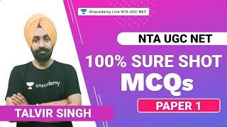 100% sure MCQs जो पक्का Exam मे आएंगे | Talvir | NTA UGC NET | Unacademy Live