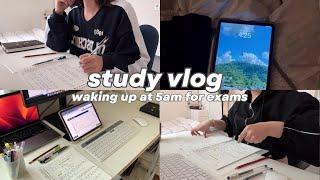 EXAM STUDY VLOG  | waking up at 5am | my realistic uni life? in Korea 