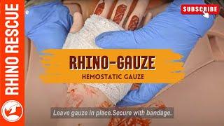 RHINO RESCUE Soluble Hemostatic Gauze | Effective Bleeding Control |（Soluble & No Fever）