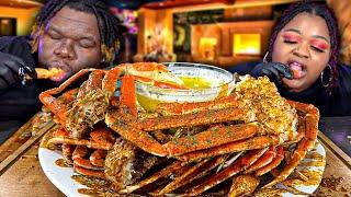 JUMBO SNOW CRAB LEGS DRENCHED IN SAUCE!!! | HASHTAG THE CANNONS | MUKBANG EATING SHOW!!