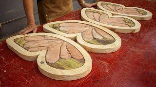 Build A Charming Round Table Design From Small Wooden Slices // Unique Woodworking Tutorials