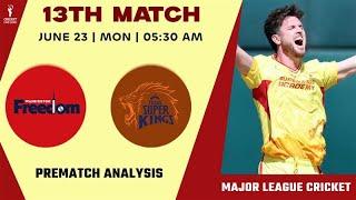 MLC 2025: WF vs TSK 13th Match PREDICTION | Dream 11 Team | MLC 2025 13th Match | Who Will Win?