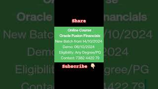 Oracle Fusion Financials Training 2025 Oracle Fusion Financials Training