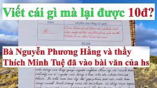 Bà Nguyễn Phương Hằng và thầy Thích Minh Tuệ vào bài văn của học sinh #293