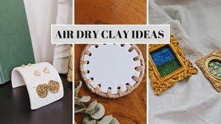 DIY Air Dry Clay Ideas | Coaster, Earrings Display, & Mini Painting Frames Tutorial