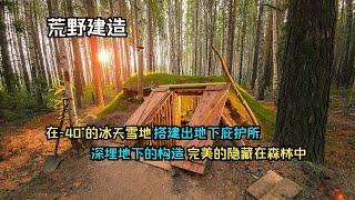 一口气看完：男人在寒冷的西伯利亚 利用800根原木 搭建出地下防空洞