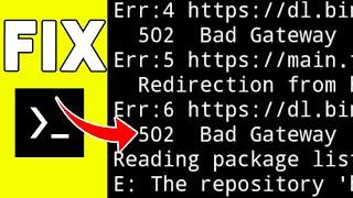 How To Fix Termux Apt Update Error | Fix Wget Update Error