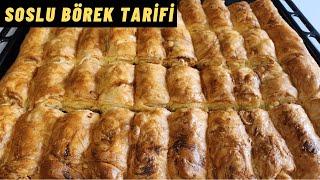 SOSLU BÖREK ÖYLE BİR TARİF HAZIRLADIM Kİ  2 ŞER YUFKA AÇARAK İÇİ YUMUŞAK ÇITIR ÇITIR BÖREK TARİFİ