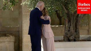 WATCH: President Biden Greets Italian Prime Minister Giorgia Meloni At The G7 Summit In Italy