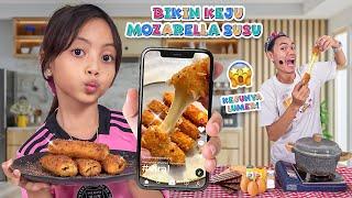 LEIKA AND TOMPEL COOKING VIRAL MOZZARELLA MILK  FUNNY KIDS REACTION