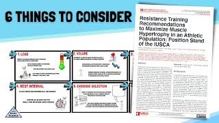 IUSCA POSITION STAND SUMMARY-USING RESISTANCE TRAINING TO MAXIMIZE HYPERTROPHY(BY SCHOENFELD ET AL.)