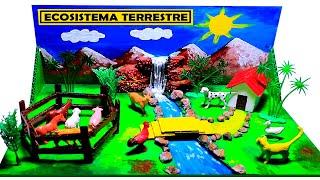 MAQUETA  de ECOSISTEMA TERRESTRE paso a paso