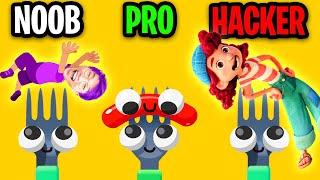 NOOB vs PRO vs HACKER In FORK N SAUSAGE!? (ALL LEVELS!)