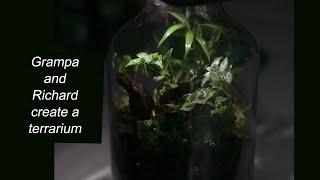 Going Green! Grandpa and Grandson Creata a Terrarium in a Bottle.