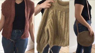 My current projects // November Jacket, Rosa Sweater and First Crochet Purse