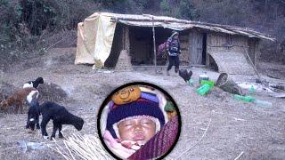 Niyabung with mother in their jungle hut || Manjita cooking dinner ||