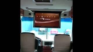 Motorized Flip Down Screen In MotorHome