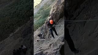 1st time rappelling AMK Trek........... #amk #sahyadri #trekking #rappelling #rockclimbing