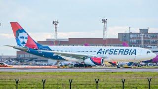 AMAZING CLOSE-UP Plane Spotting at Belgrade Airport - Afternoon Rush Hour | A330 A321neo A310 |