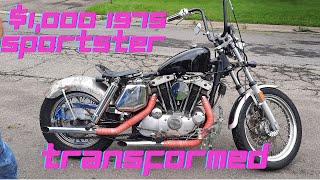 $1000 1975 Sportster Transformed Video