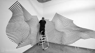 Mesmerizing Optical Illusion Tape Installations by Darel Carey