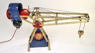 Meccano Radial Crane with “Cricket Ball” Motor