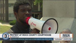 Protest at Rock County Courthouse highlights incarceration rates, disparities