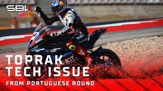 Toprak Razgatlioglu's FP2 ends after smoke comes from his BMW  | 2024 #PortugueseWorldSBK 