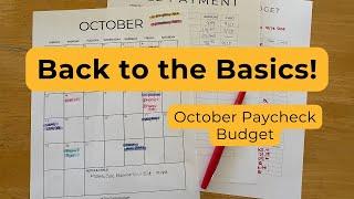 October Paycheck Budget | Back to the Basics | Budget With Me $2,500