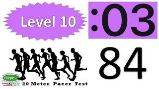 20 Meter Pacer Test w/ Countdown Timer, Lap Counter, & Upbeat Music