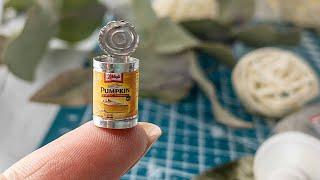 DIY Miniature metal canned pumpkin for dollhouse decoration | Tutorial | Dollhouse miniatures