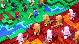 LEGO War: Ways to end Overworld Vs Nether  | Lego Minecraft Animation BRICKMINE