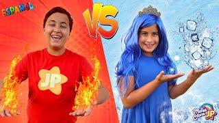 Maria Clara y JP hacen el desafío frío vs caliente ️