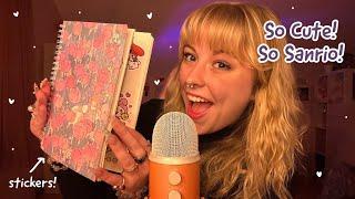 ASMR Showing u My Sticker Collection! Sticker Book Flip Through, Rambling, Tapping, Mouth Sounds 🩷