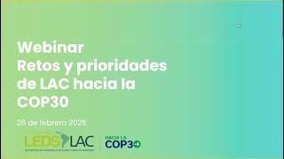 Webinar "Retos y prioridades de LAC hacia la COP30"