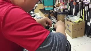 宏亮 大自在 運動休閒精品店 現場客人 勝利 VICTOR 羽球拍 THRUSTER K HMR LIGHT 穿 久奈司 JS-66TI 24磅 SZ穿線法