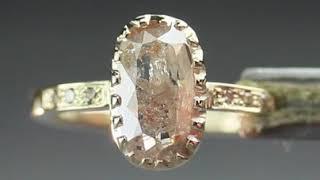 1.46 Peachy White Diamond Ring in Yellow Gold