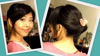 Elegant Updo in 1 Minute (Works on both long & short hair)