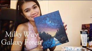 Milky Way Galaxy Forest Acrylic Painting / Art Times with Artemis B. / #shorts