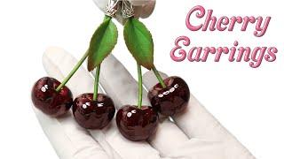 DIY Polymer clay Black Cherry Earrings Tutorial