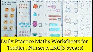 Daily Practice Math Worksheets for Toddler, Nursery, LKG, Kindergarten, Preschool ||