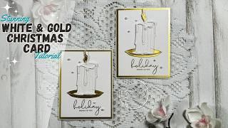 How to Create a Stunning White and Gold Candle Christmas A2 Card: Step-by-Step Tutorial