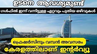 ഗൾഫ് ജോലി ഒഴിവുകൾ  ഇൻ്റർവ്യൂ കേരളത്തിൽ  | Fresher gulf jobs | Gulf dubai job interviews in kerala