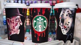 Starbucks Coffee Cup Art - Halloween Edition