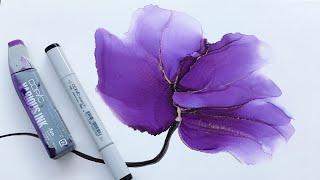 How to make an alcohol ink flower with soft ripples [33]