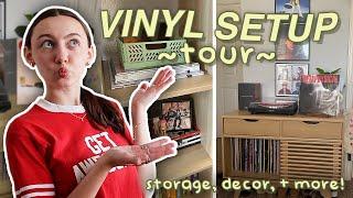 VINYL SETUP TOUR!! (2024) - beginners setup, vinyl storage, + bookshelf