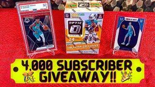 *4,000 Subscriber Giveaway!! 3 Winners!! + Opening NBA Donruss Blaster Box! Fire Rookie Pulls 