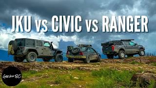 4X4 CIVIC VS JKU VS FORD RANGER  |  OFF ROADING AT HALE CREEK